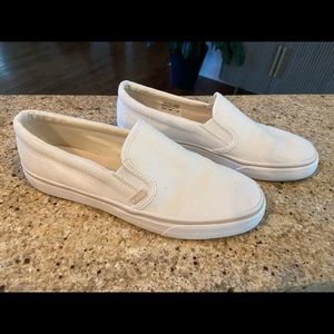 Keds Women's Jump Kick Slip Stripe Chambray, size 8.5